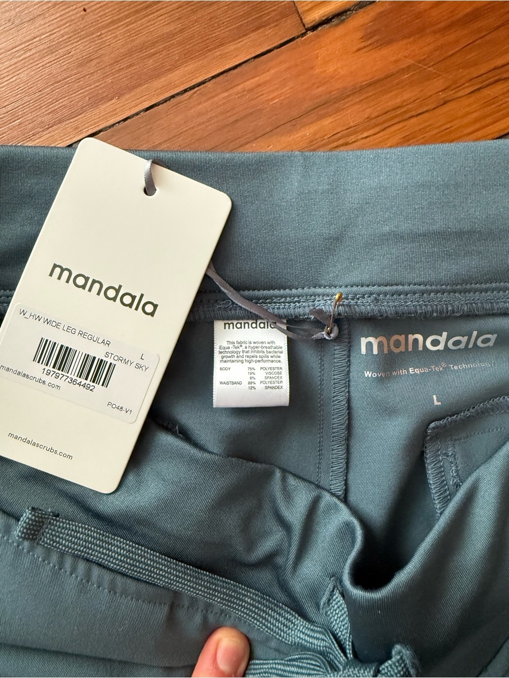 Mandala Blue Wide-Leg R Drawstring Pants - Picture 2 of 4